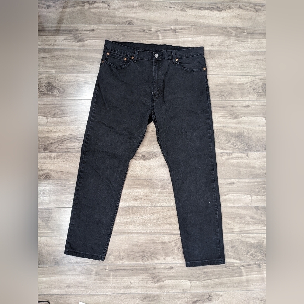 Levi's 505 Mens Regular Fit Straight Leg Jeans Size 38x29 Black Wash Classic